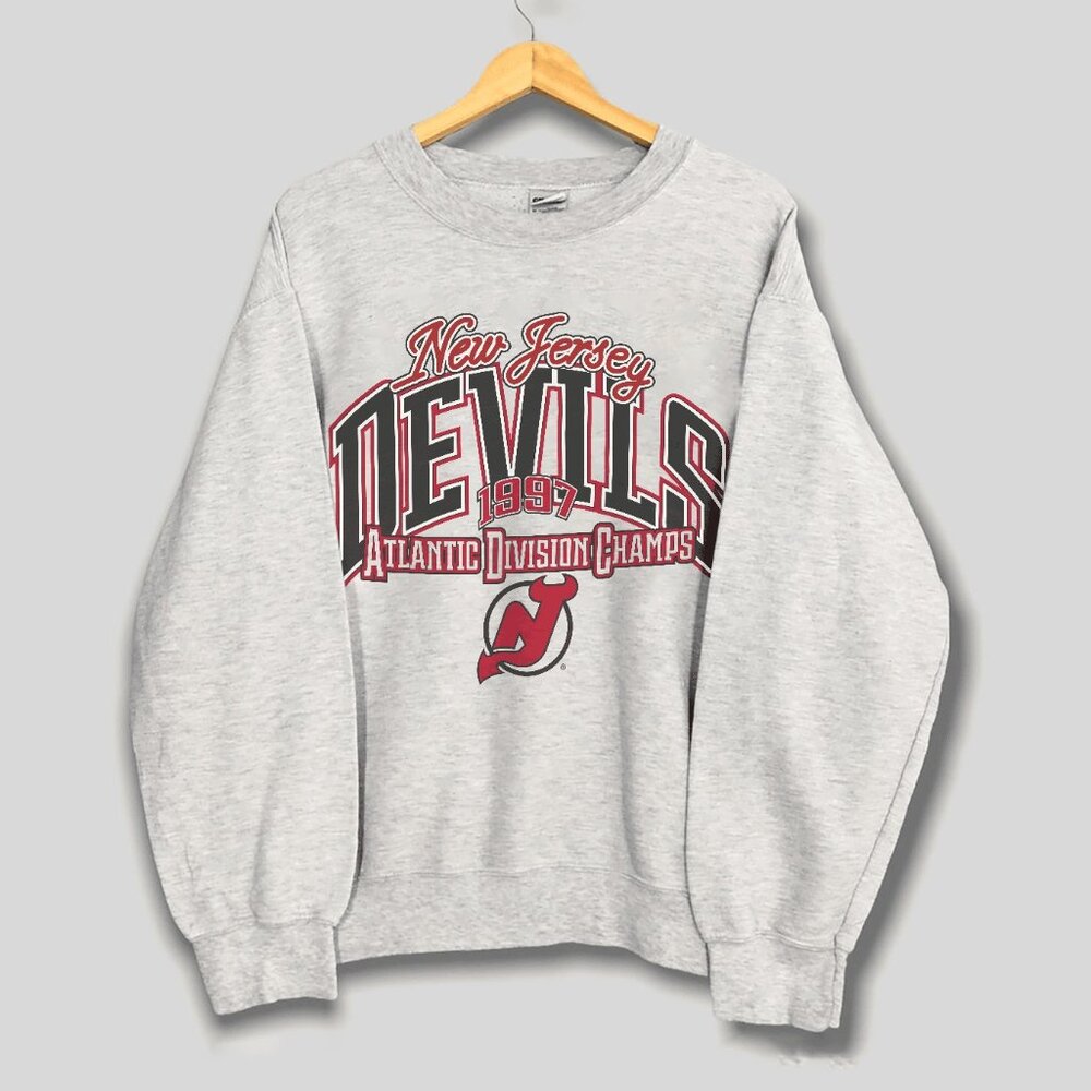 1997 New Jersey Devils NHL Crewneck Sweatshirt, Retro Hockey Shirt For Men Women